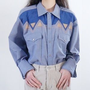 Vintage 70s Western Style Button Up Shirt
